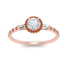 Load image into Gallery viewer, baguette-round-cut-halo-accented-orange-sapphire-engagement-ring-in-rose-gold-FD10047RORGSAORANGLE5-NL-RG