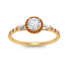 Load image into Gallery viewer, baguette-round-cut-halo-accented-orange-sapphire-engagement-ring-in-yellow-gold-FD10047RORGSAORANGLE5-NL-YG