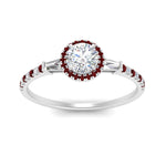 Load image into Gallery viewer, baguette-round-cut-halo-accented-ruby-engagement-ring-in-white-gold-FD10047RORGRUDRANGLE5-NL-WG