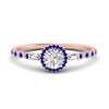 Load image into Gallery viewer, baguette-round-cut-halo-accented-sapphire-engagement-ring-in-rose-gold-FD10047RORGSABL-NL-RG