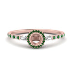 Load image into Gallery viewer, baguette-semi-mount-halo-accented-emerald-engagement-ring-in-rose-gold-FD10047SMRGEMGR-NL-RG