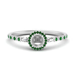 Load image into Gallery viewer, baguette-semi-mount-halo-accented-emerald-engagement-ring-in-white-gold-FD10047SMRGEMGR-NL-WG