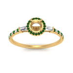Load image into Gallery viewer, baguette-semi-mount-halo-accented-emerald-engagement-ring-in-yellow-gold-FD10047SMRGEMGRANGLE5-NL-YG