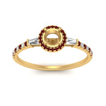 Load image into Gallery viewer, baguette-semi-mount-halo-accented-ruby-engagement-ring-in-yellow-gold-FD10047SMRGRUDRANGLE5-NL-YG