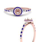 Load image into Gallery viewer, baguette-semi-mount-halo-accented-sapphire-engagement-ring-in-rose-gold-FD10047SMRGSABLANGLE3-NL-RG