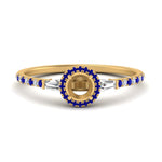 Load image into Gallery viewer, baguette-semi-mount-halo-accented-sapphire-engagement-ring-in-yellow-gold-FD10047SMRGSABL-NL-YG
