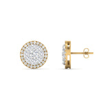 Load image into Gallery viewer, beautiful-1-carat-cluster-circle-2-tone-stud-earrings-in-yellow-gold-FDEAR10842ANGLE1-NL-2-YG