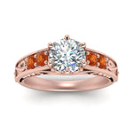 Load image into Gallery viewer, Round Cut Filigree 6 Prong Engagement Ring