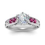 Load image into Gallery viewer, Round Cut Filigree 6 Prong Engagement Ring