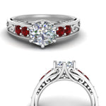 Load image into Gallery viewer, Round Cut Filigree 6 Prong Engagement Ring