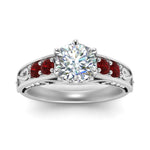 Load image into Gallery viewer, Round Cut Filigree 6 Prong Engagement Ring