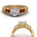 Load image into Gallery viewer, Round Cut Filigree 6 Prong Engagement Ring