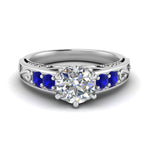 Load image into Gallery viewer, Round Cut Filigree 6 Prong Engagement Ring