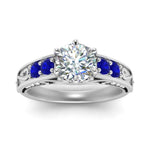 Load image into Gallery viewer, Round Cut Filigree 6 Prong Engagement Ring