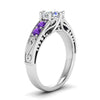 Load image into Gallery viewer, beautiful-filigree-6-prong-diamond-engagement-ring-with-violet-topaz-in-white-gold-FD9143RORGVITOANGLE2-NL-WG.jpg?v=1758601355