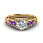 Load image into Gallery viewer, Beautiful Filigree 6 Prong Diamond Ring