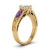 Load image into Gallery viewer, beautiful-filigree-6-prong-diamond-engagement-ring-with-violet-topaz-in-yellow-gold-FD9143RORGVITOANGLE2-NL-YG.jpg?v=1759984480