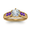 Load image into Gallery viewer, beautiful-filigree-6-prong-diamond-engagement-ring-with-violet-topaz-in-yellow-gold-FD9143RORGVITOANGLE5-NL-YG.jpg?v=1759984480