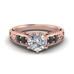 Load image into Gallery viewer, Round Cut Filigree 6 Prong Engagement Ring