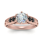 Load image into Gallery viewer, Round Cut Filigree 6 Prong Engagement Ring