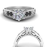 Load image into Gallery viewer, Round Cut Filigree 6 Prong Engagement Ring