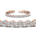 Load image into Gallery viewer, beautiful-marquise-tennis-bracelet-in-rose-gold-FDBRC8632MQANGLE2-NL-RG
