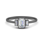 Load image into Gallery viewer, Bezel 3 Stone Emerald Cut Ring