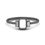 Load image into Gallery viewer, Semi Mount Bezel 3 Stone Emerald Cut Ring