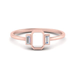 Load image into Gallery viewer, Semi Mount Bezel 3 Stone Emerald Cut Ring