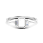 Load image into Gallery viewer, Semi Mount Bezel 3 Stone Emerald Cut Ring