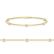 Bezel diamond chain bracelet