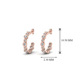 Load image into Gallery viewer, bezel-half-round-cut-diamond-hoop-earring-in-14K-rose-gold-FDEAR86441-NL-RG