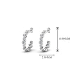 Load image into Gallery viewer, bezel-half-round-cut-diamond-hoop-earring-in-14K-white-gold-FDEAR86441-NL-WG