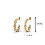 Load image into Gallery viewer, bezel-half-round-cut-diamond-hoop-earring-in-14K-yellow-gold-FDEAR86441-NL-YG