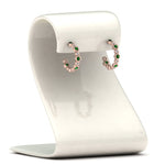 Load image into Gallery viewer, bezel-half-round-cut-diamond-hoop-earring-with-emerald-in-14K-rose-gold-FDEAR86441GEMGR-NL-RG