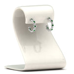 Load image into Gallery viewer, bezel-half-round-cut-diamond-hoop-earring-with-emerald-in-14K-white-gold-FDEAR86441GEMGR-NL-WG