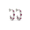 Load image into Gallery viewer, bezel-half-round-cut-pink-sapphire-hoop-earring-in-white-gold-fdear86441gsadrpiangle5-nl-wg.jpg