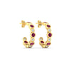 Load image into Gallery viewer, bezel-half-round-cut-pink-sapphire-hoop-earring-in-yellow-gold-fdear86441gsadrpiangle5-nl-yg.jpg