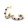 Load image into Gallery viewer, bezel-half-round-cut-sapphire-hoop-earring-in-yellow-gold-fdear86441gsablangle4-nl-yg.jpg