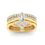 Load image into Gallery viewer, bezel-marquise-ring-with-baguette-&-crown-stack-band-in-FD10175-NL-YG
