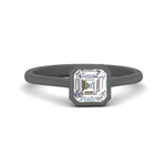 Load image into Gallery viewer, Asscher Cut Petite Bezel Solitaire Engagement Ring