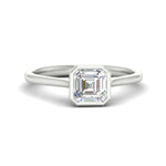 Load image into Gallery viewer, Asscher Cut Petite Bezel Solitaire Engagement Ring