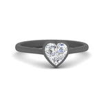 Load image into Gallery viewer, Heart Shaped Petite Bezel Solitaire Engagement Ring
