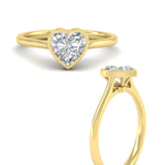 Load image into Gallery viewer, Heart Shaped Petite Bezel Solitaire Engagement Ring