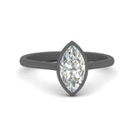 Load image into Gallery viewer, Marquise Cut Petite Bezel Solitaire Engagement Ring