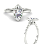 Load image into Gallery viewer, Marquise Cut Petite Bezel Solitaire Engagement Ring
