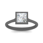 Load image into Gallery viewer, Princess Cut Petite Bezel Solitaire Engagement Ring
