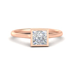 Load image into Gallery viewer, Princess Cut Petite Bezel Solitaire Engagement Ring