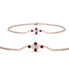 Load image into Gallery viewer, bezel-set-diamond-chain-bracelet-with-ruby-in-rose-gold-FDBRC9648GRUDRANGLE1-NL-RG
