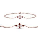 Load image into Gallery viewer, bezel-set-diamond-chain-bracelet-with-ruby-in-rose-gold-FDBRC9648GRUDRANGLE1-NL-RG